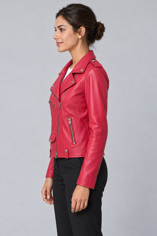 Women Genuine Leather Jacket 22SGM5794U4 Pink
