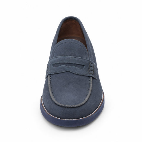 Men's Genuine Leather Shoes 22SFD601410 Navy Blue