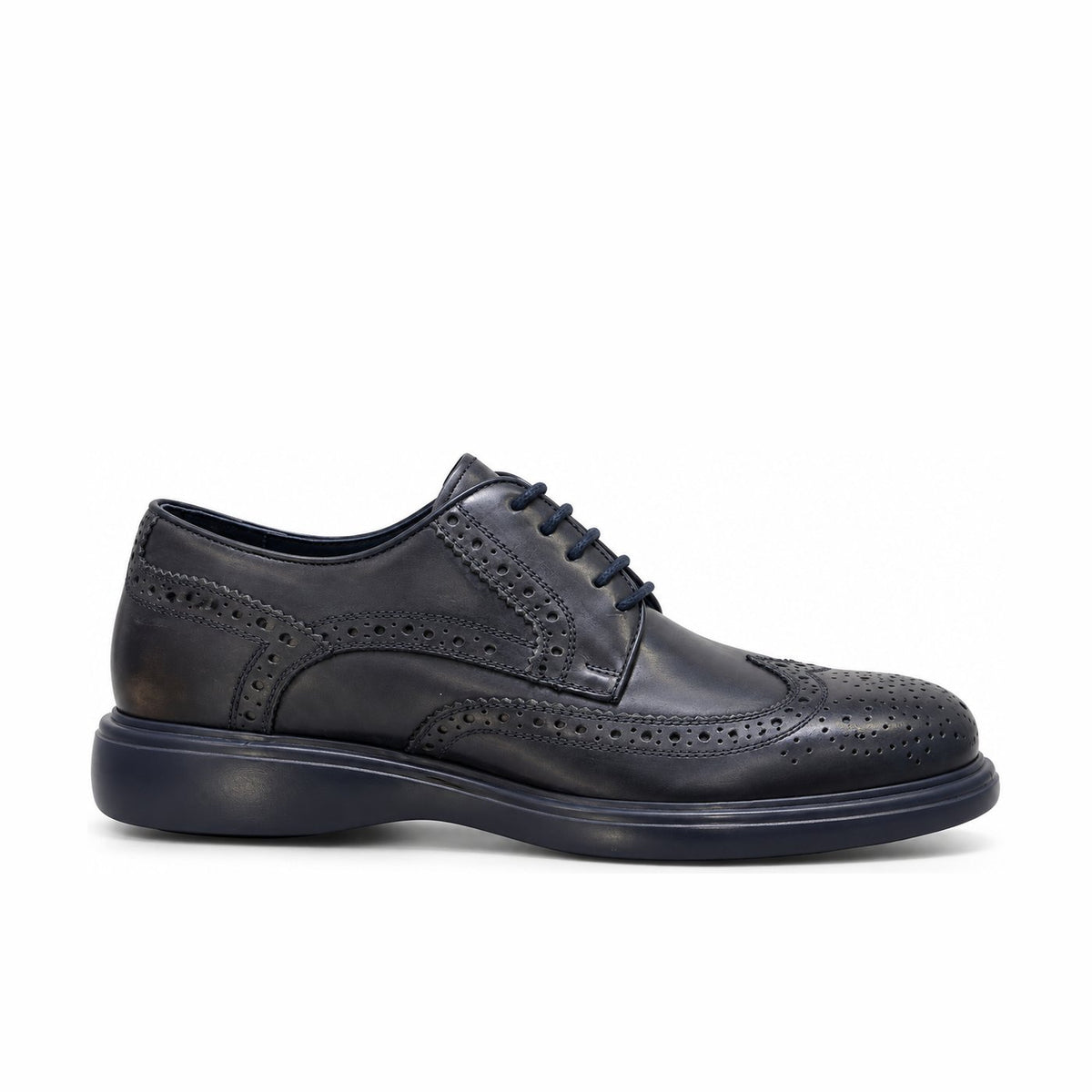 Men's Genuine Leather Boots 20WFD327018 Navy Blue