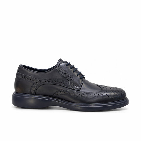 Men's Genuine Leather Boots 20WFD327018 Navy Blue