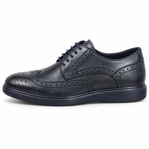 Men's Genuine Leather Boots 20WFD327018 Navy Blue