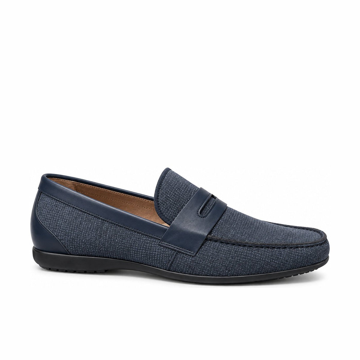 Men's Genuine Leather Shoes 22SFD604126 Navy Blue