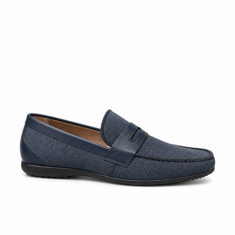Men's Genuine Leather Shoes 22SFD604126 Navy Blue
