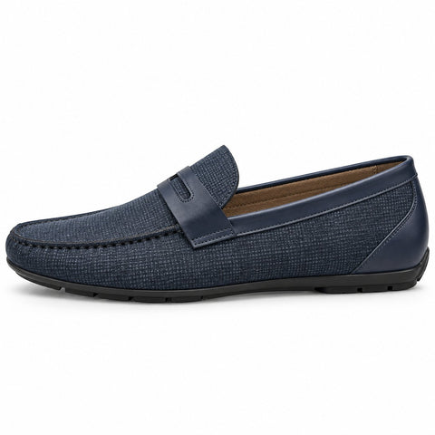 Men's Genuine Leather Shoes 22SFD604126 Navy Blue