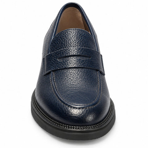 Men's Genuine Leather Shoes 22WFD6009FT Navy Blue