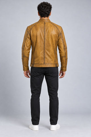 Men Genuine Leather Jacket 20SGE6330NC Camel