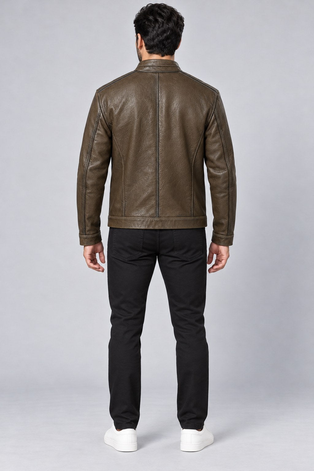 Men Genuine Leather Jacket 22WGD6451BT Light Brown
