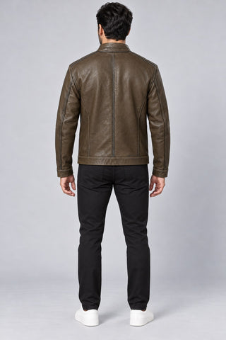 Men Genuine Leather Jacket 22WGD6451BT Light Brown