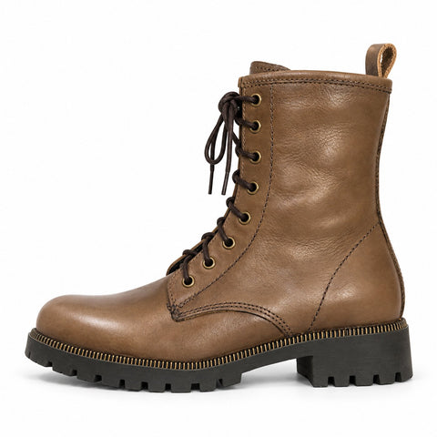 Women's Leather Boots 21WFD181318 Brown