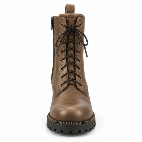 Women's Leather Boots 21WFD181318 Brown