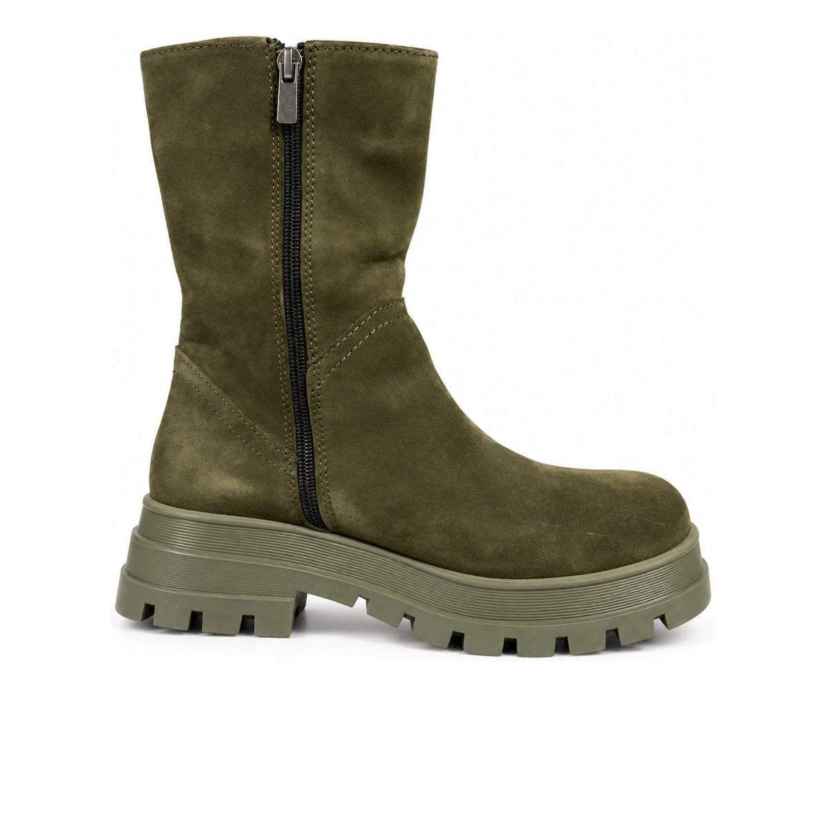 Women's Leather Boots 21WFD185310 Khaki
