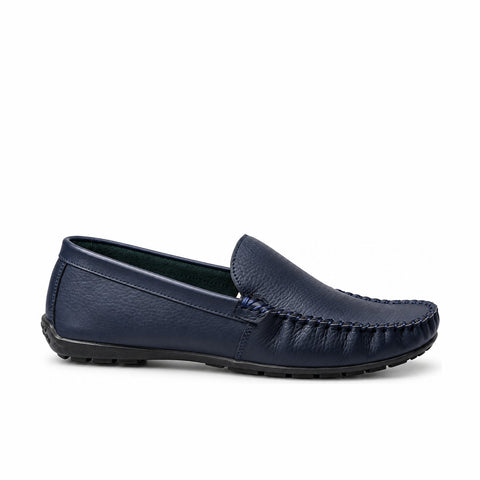 Men's Genuine Leather Shoes 22SFD6804FT Navy Blue