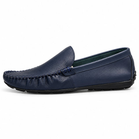 Men's Genuine Leather Shoes 22SFD6804FT Navy Blue
