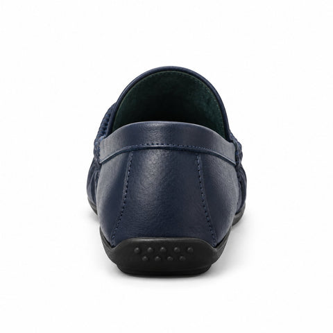 Men's Genuine Leather Shoes 22SFD6804FT Navy Blue
