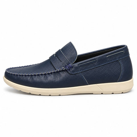 Men's Genuine Leather Shoes 22SFD6810FT Navy Blue