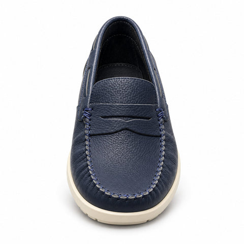 Men's Genuine Leather Shoes 22SFD6810FT Navy Blue