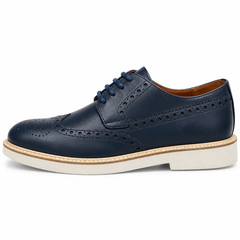 Men's Genuine Leather Shoes 22SFD628318 Navy Blue